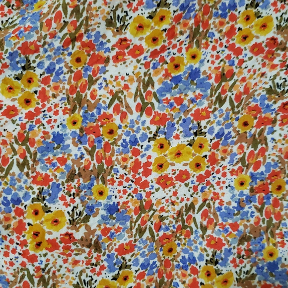 LOFT Women Floral Kimono Medium Large M/L Red Blue Boho Festival Cottage Bright - Picture 4 of 11